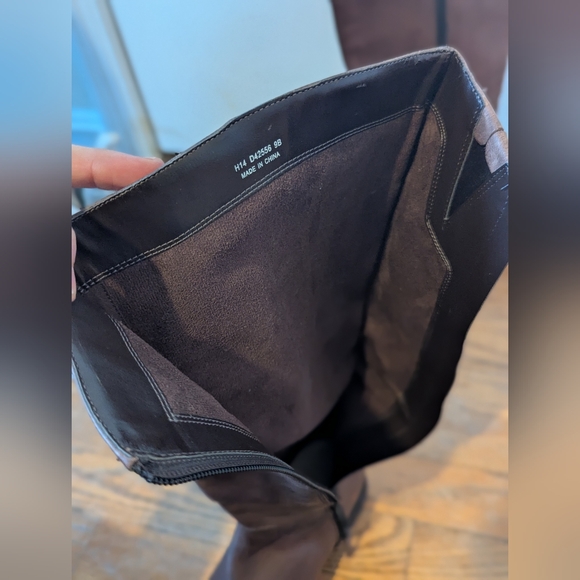 Cole Haan Brown And Black Leather Knee-High Riding Boots - Picture 7 of 12